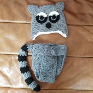 Newborn costume - raccoon outfit